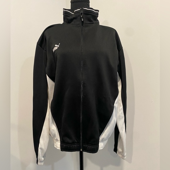 PUMA Zip Up in Black and White Mens Size Large, NWOT - Picture 2 of 9